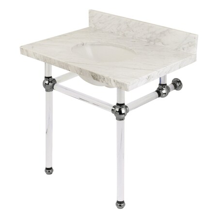 Fauceture 30X22 Marble Vanity Top W/ Acrylic Feet Combo, Marble/Chrome KVPB3030MA1